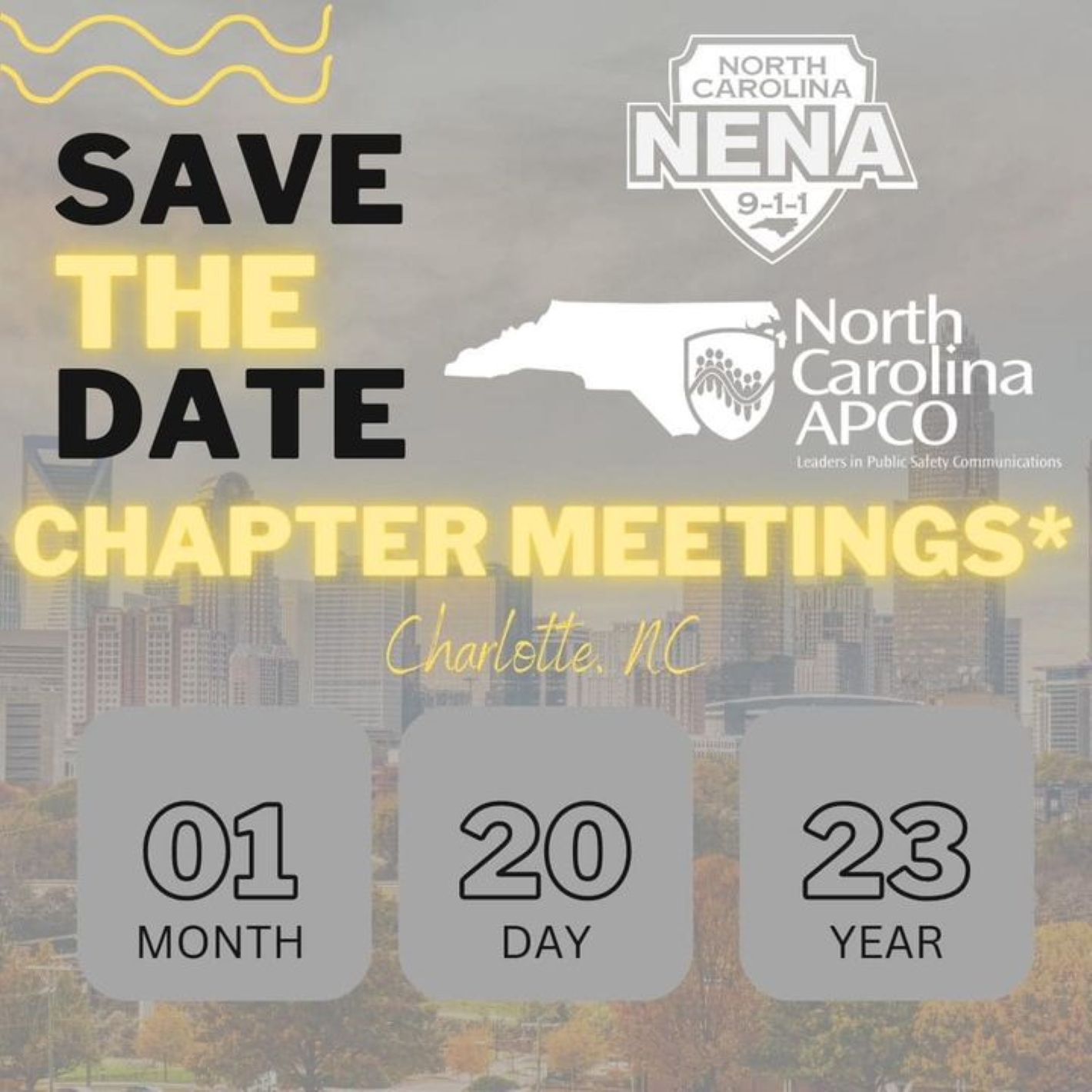 "SAVE THE DATE" JANUARY 2023 NC APCO & NC NENA CHAPTER MEETING